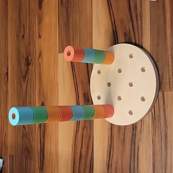Loevery grouping pegs together wooden stacking pegboard color counting numbers - Picture 6 of 8